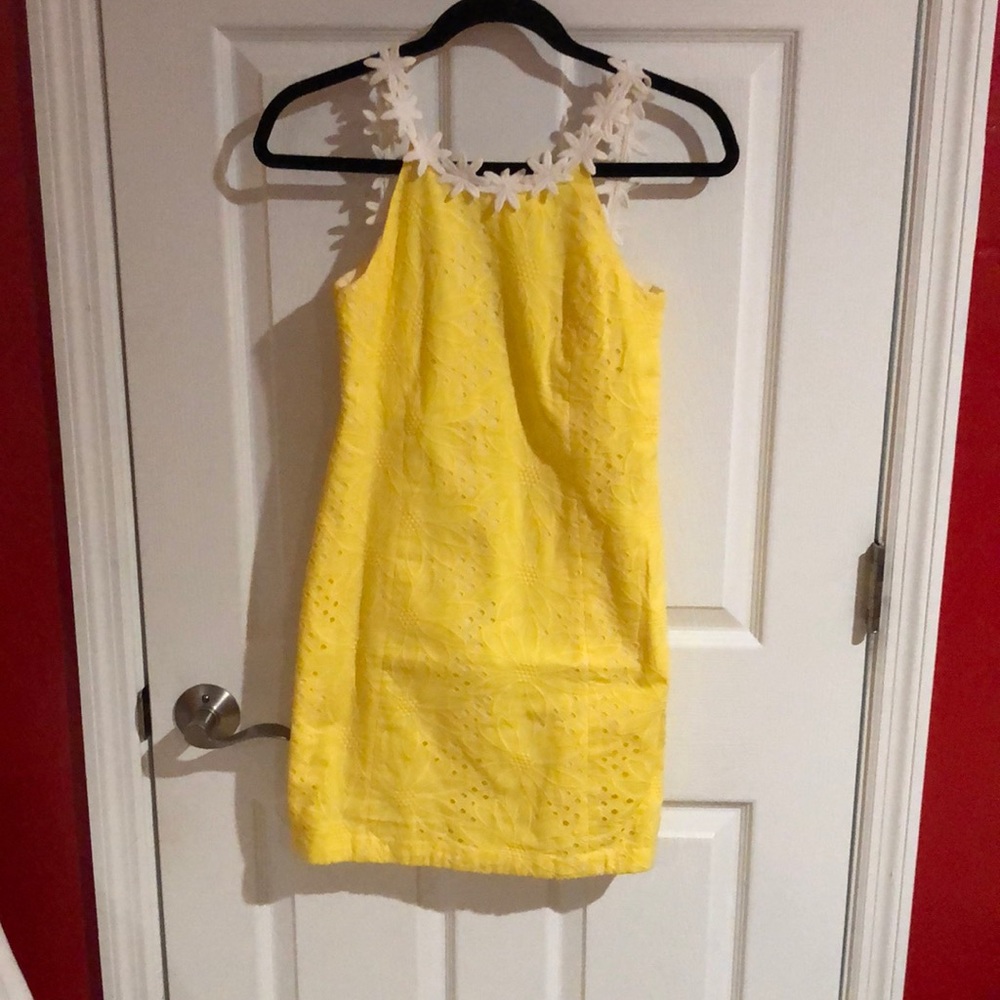 Lilly Pulitzer yellow eyelet dress. Size 0